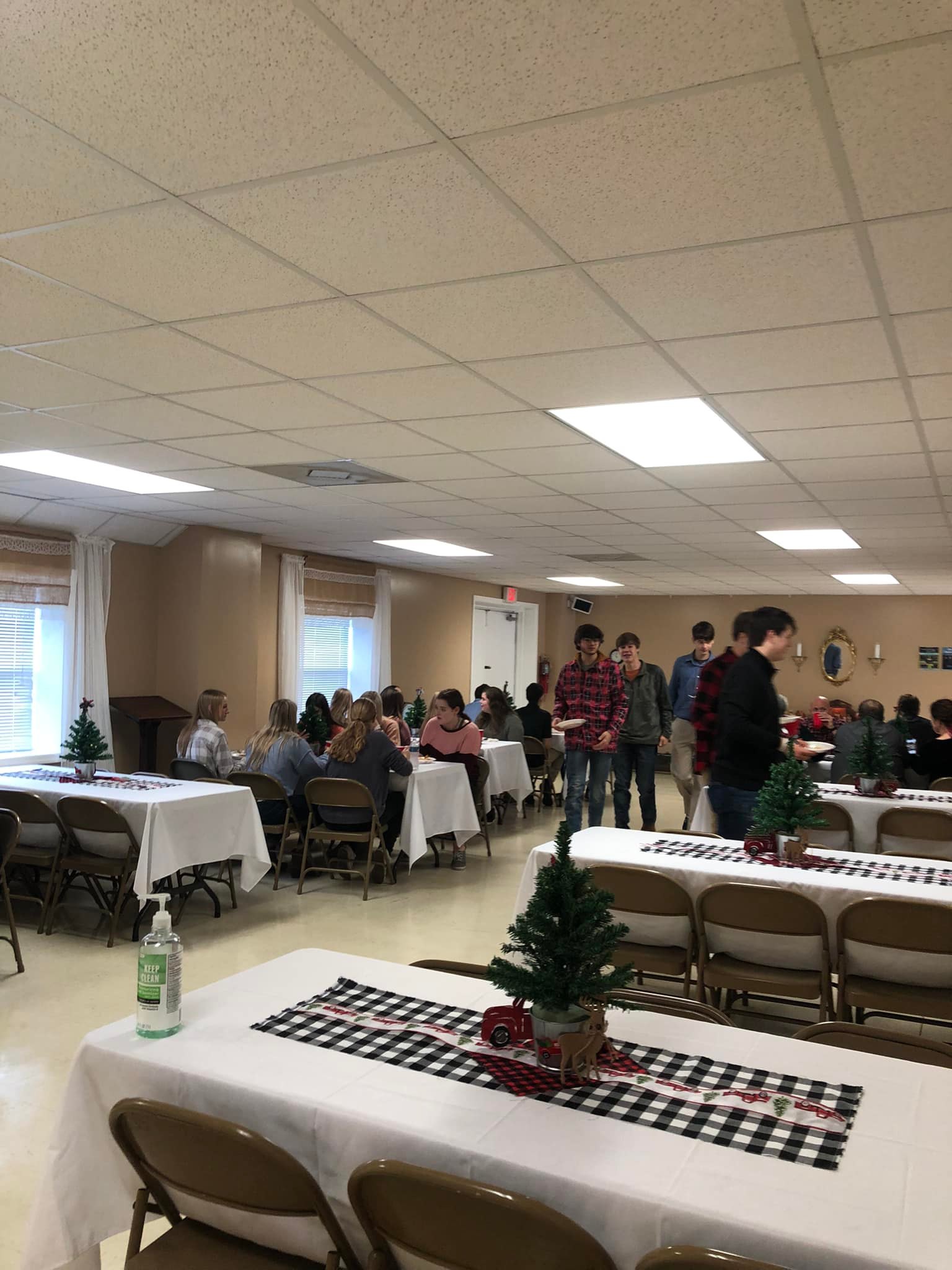 Christmas-themed fellowship dinner for church families
